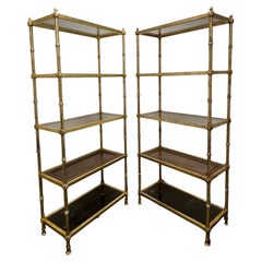 Pair of Italian Gold Gilt Étagères Shelving Units
