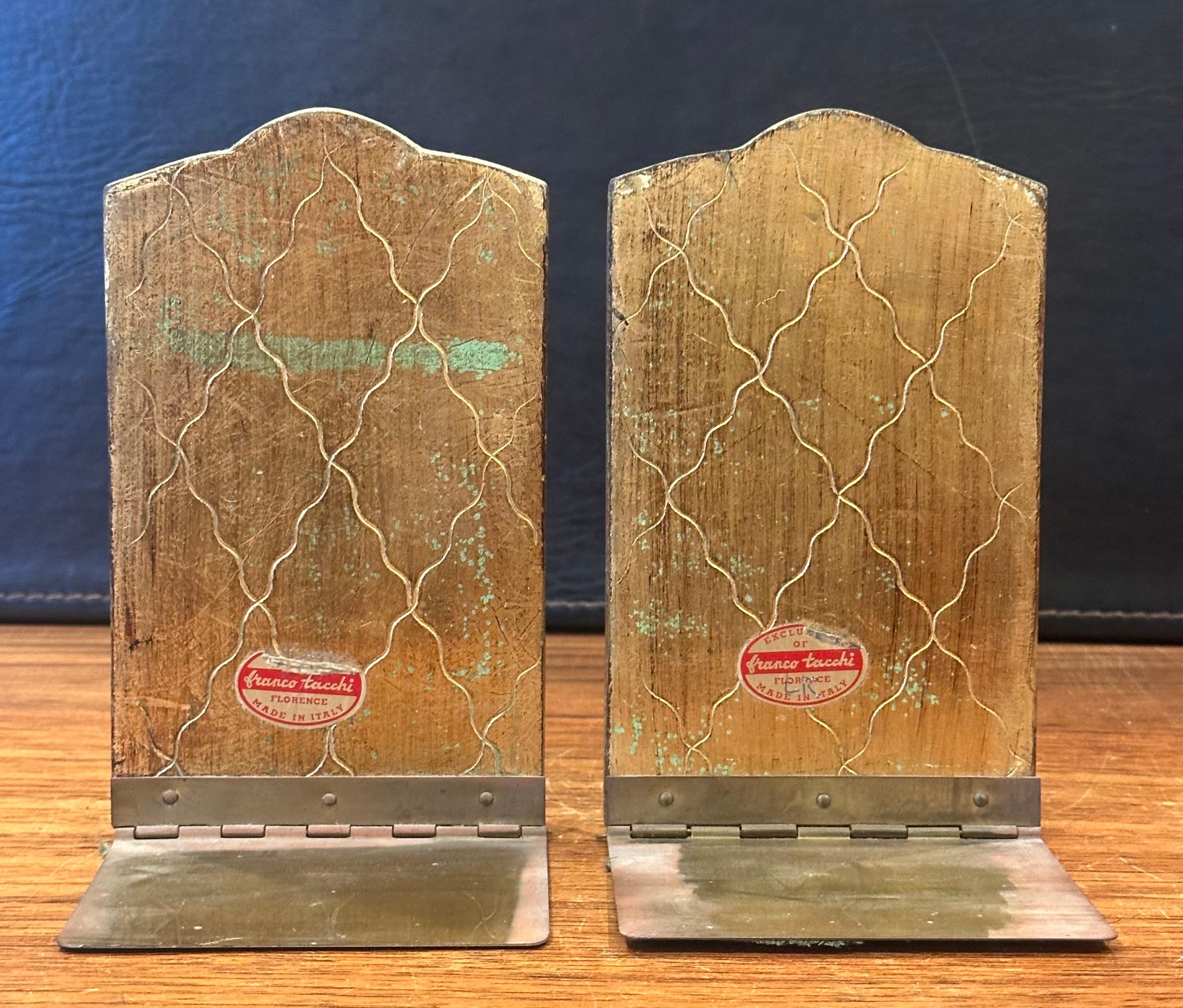 Pair of Italian Gold Gilt Folding Bookends by Franco Tacchi For Sale 3