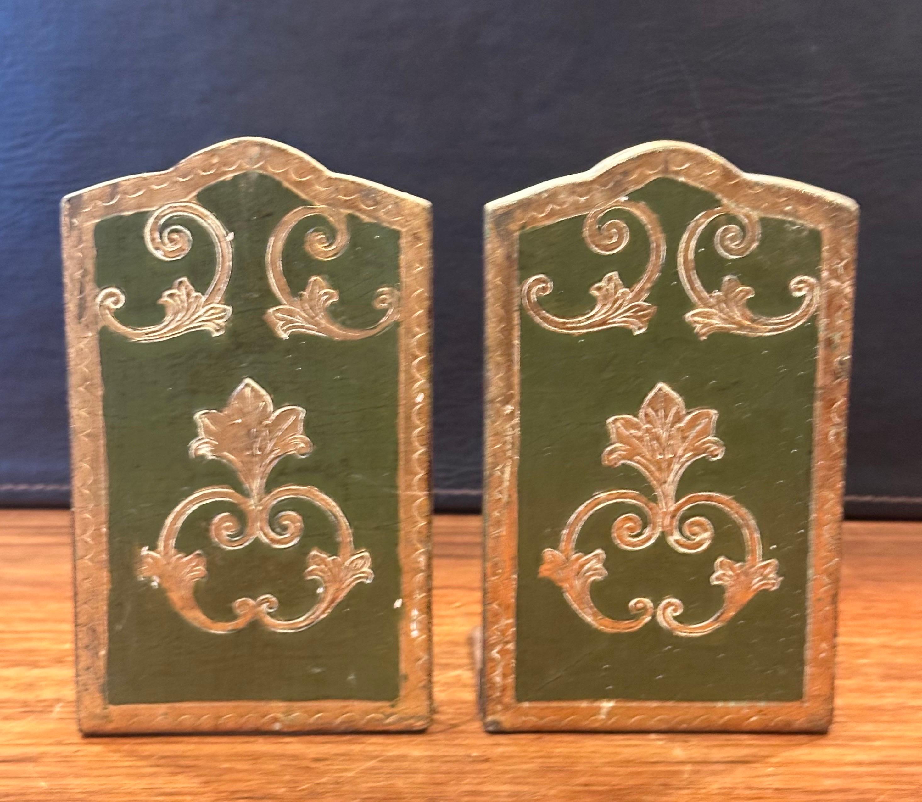 Gold Leaf Pair of Italian Gold Gilt Folding Bookends by Franco Tacchi For Sale