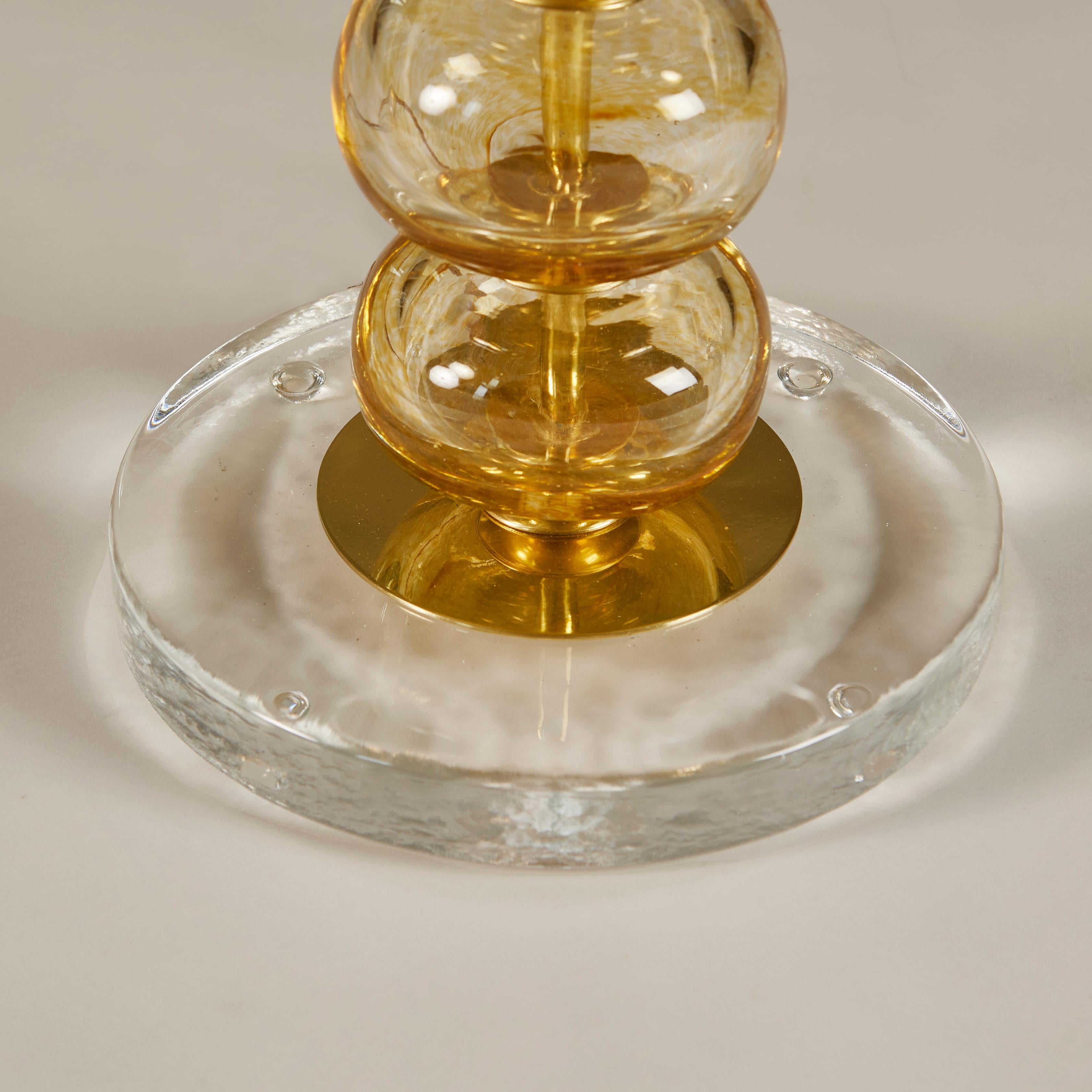 Paar italienische Gold Murano Kugel Tischlampen, Modern, mundgeblasen (21. Jahrhundert und zeitgenössisch) im Angebot