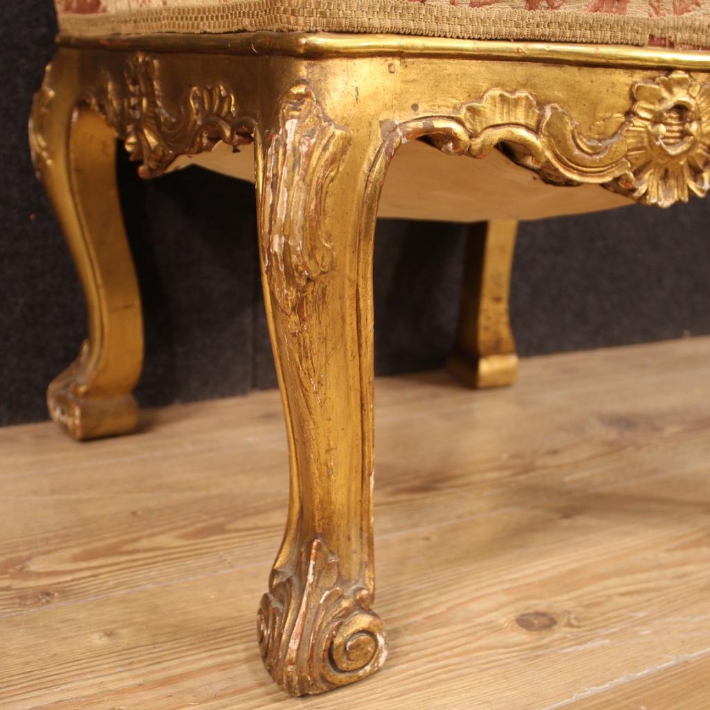Pair of Italian Golden Footstools, 20th Century For Sale 6