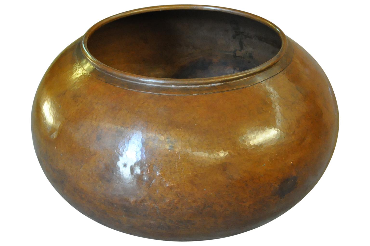 20th Century Pair of Italian Grand Sale Copper Pots
