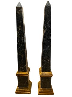 Pair of Italian Grand Tour Antico Verde Obelisks