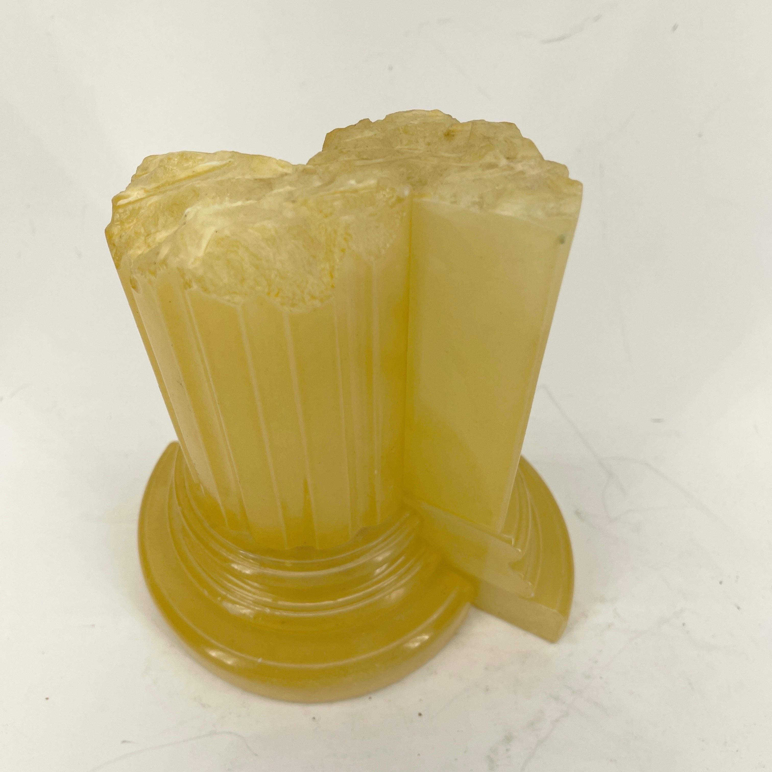 Pair of Italian Grand Tour Carved Yellow Alabaster Bookends  For Sale 9