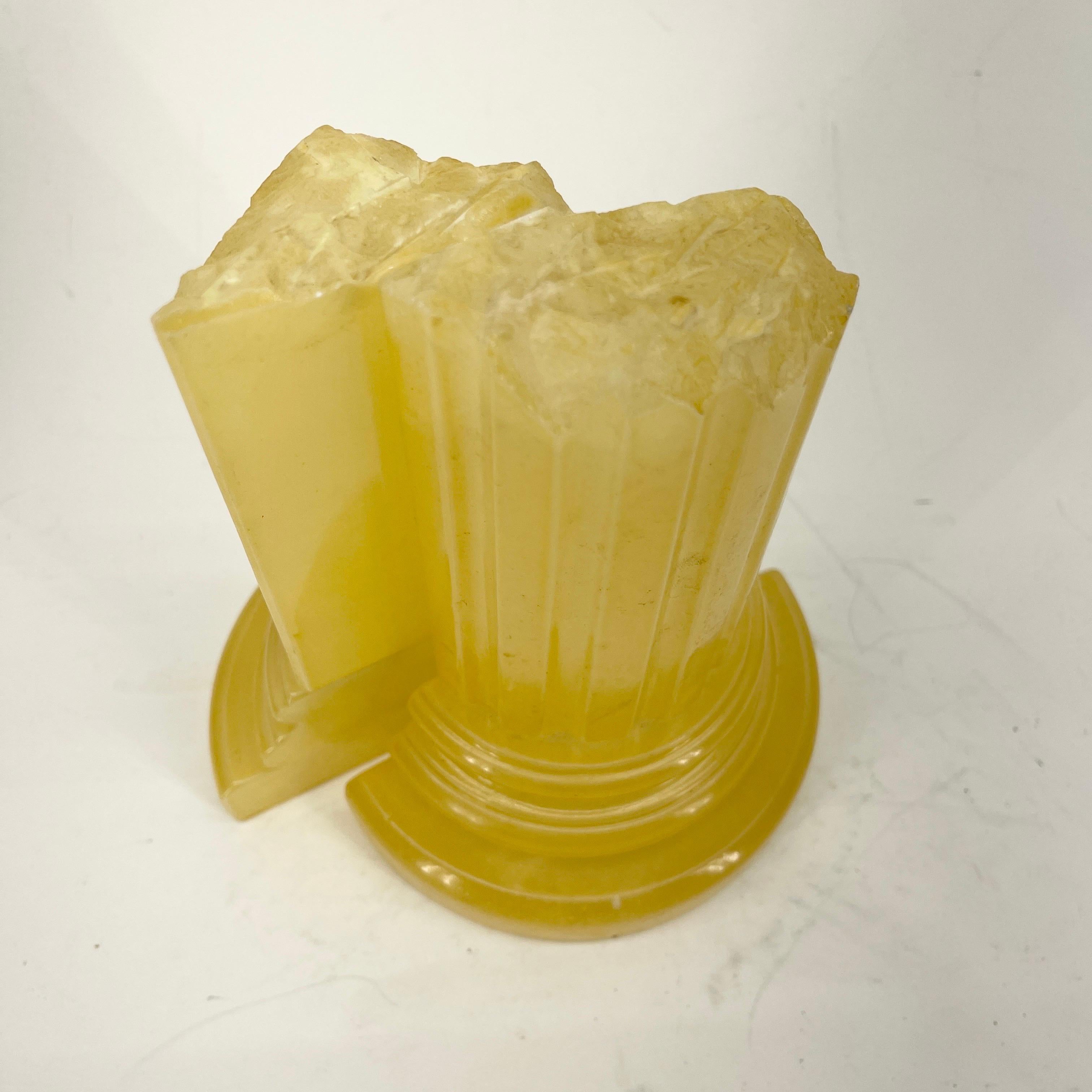 Pair of Italian Grand Tour Carved Yellow Alabaster Bookends  For Sale 10