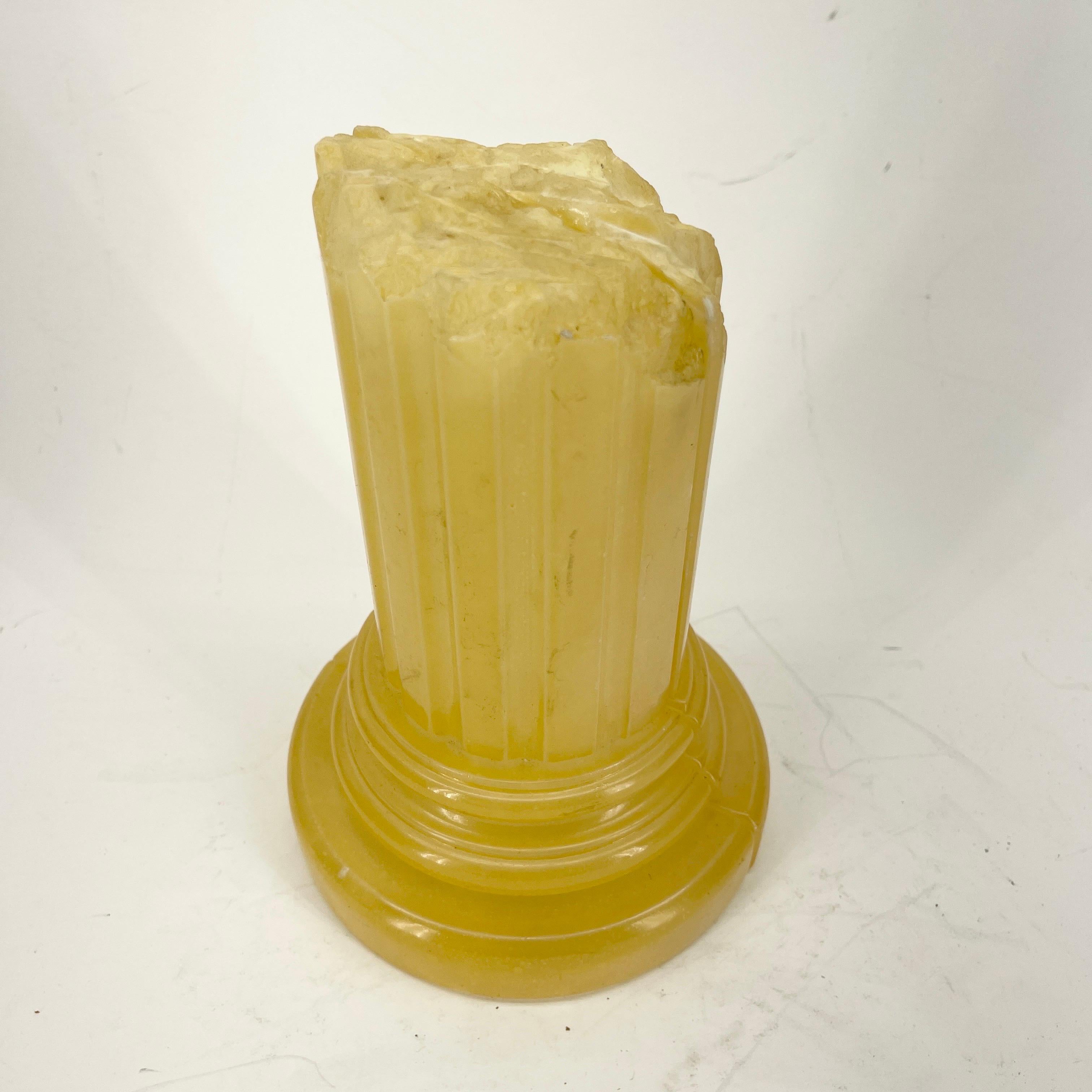 Pair of Italian Grand Tour Carved Yellow Alabaster Bookends  For Sale 11