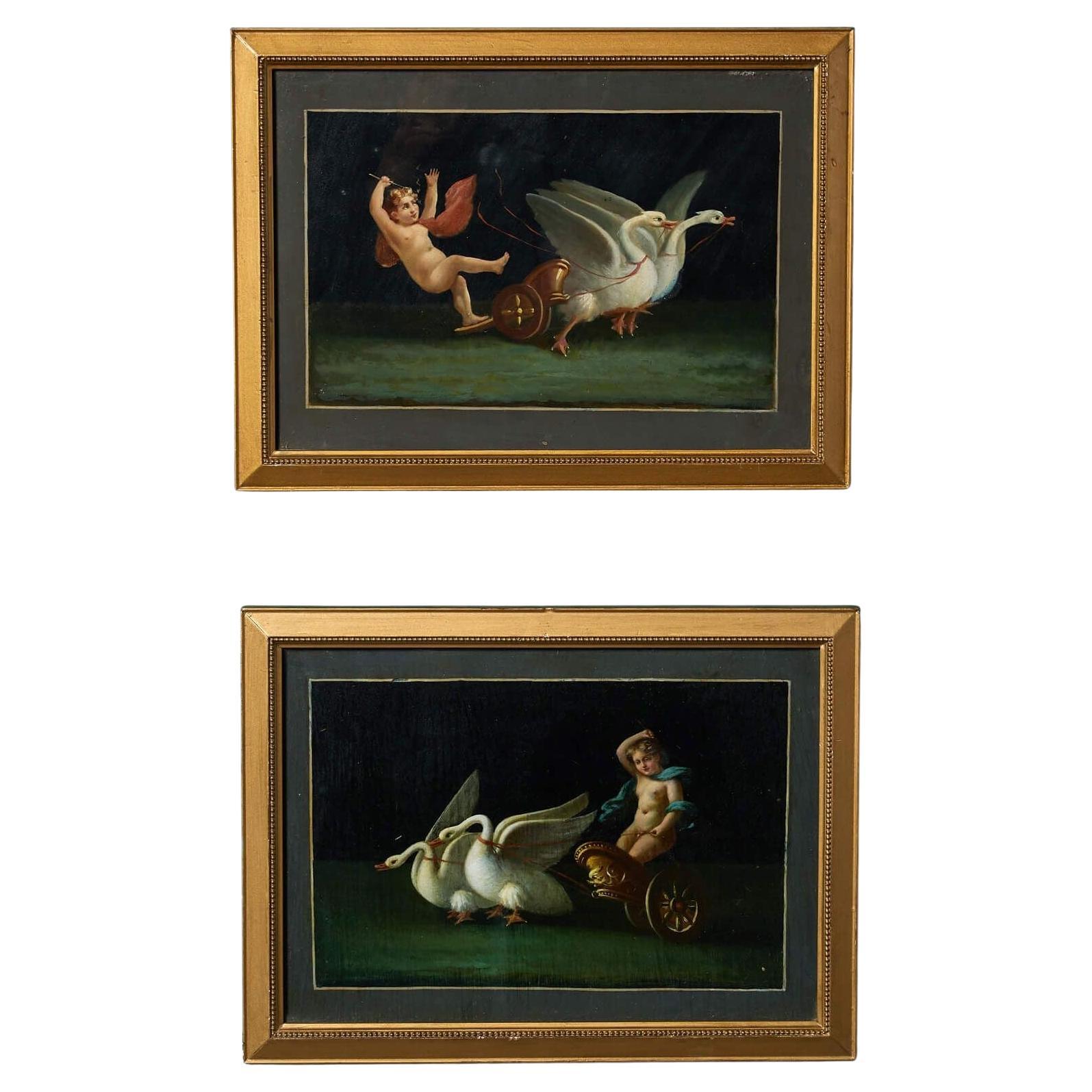 Pair of Italian Grand Tour Framed Oil Paintings