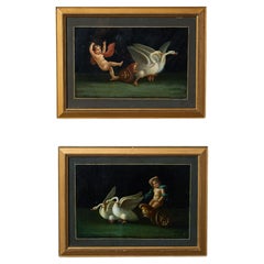 Pair of Italian Grand Tour Framed Oil Paintings