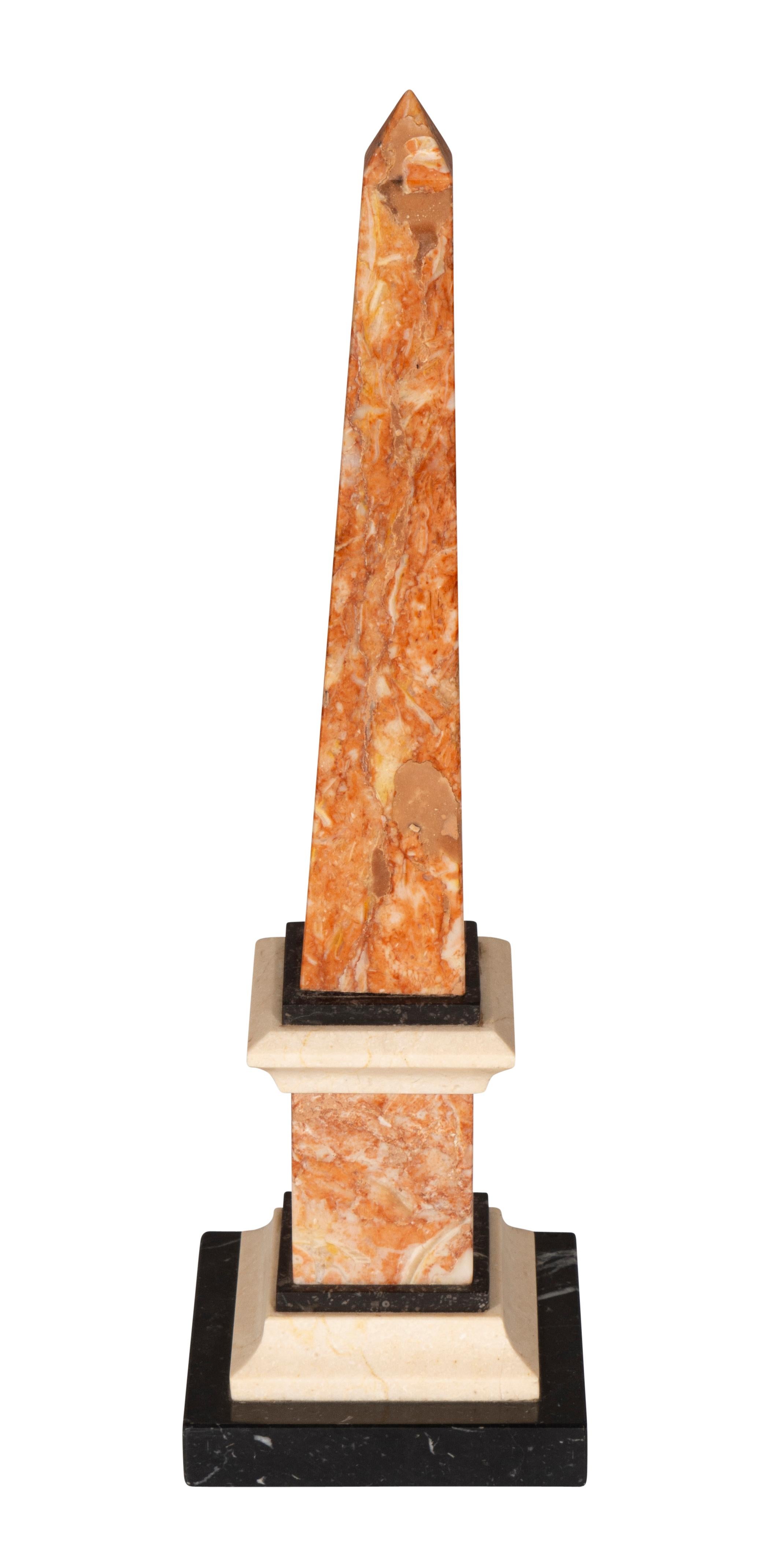 Pair Of Italian Grand Tour Marble Obelisks In Good Condition For Sale In Essex, MA