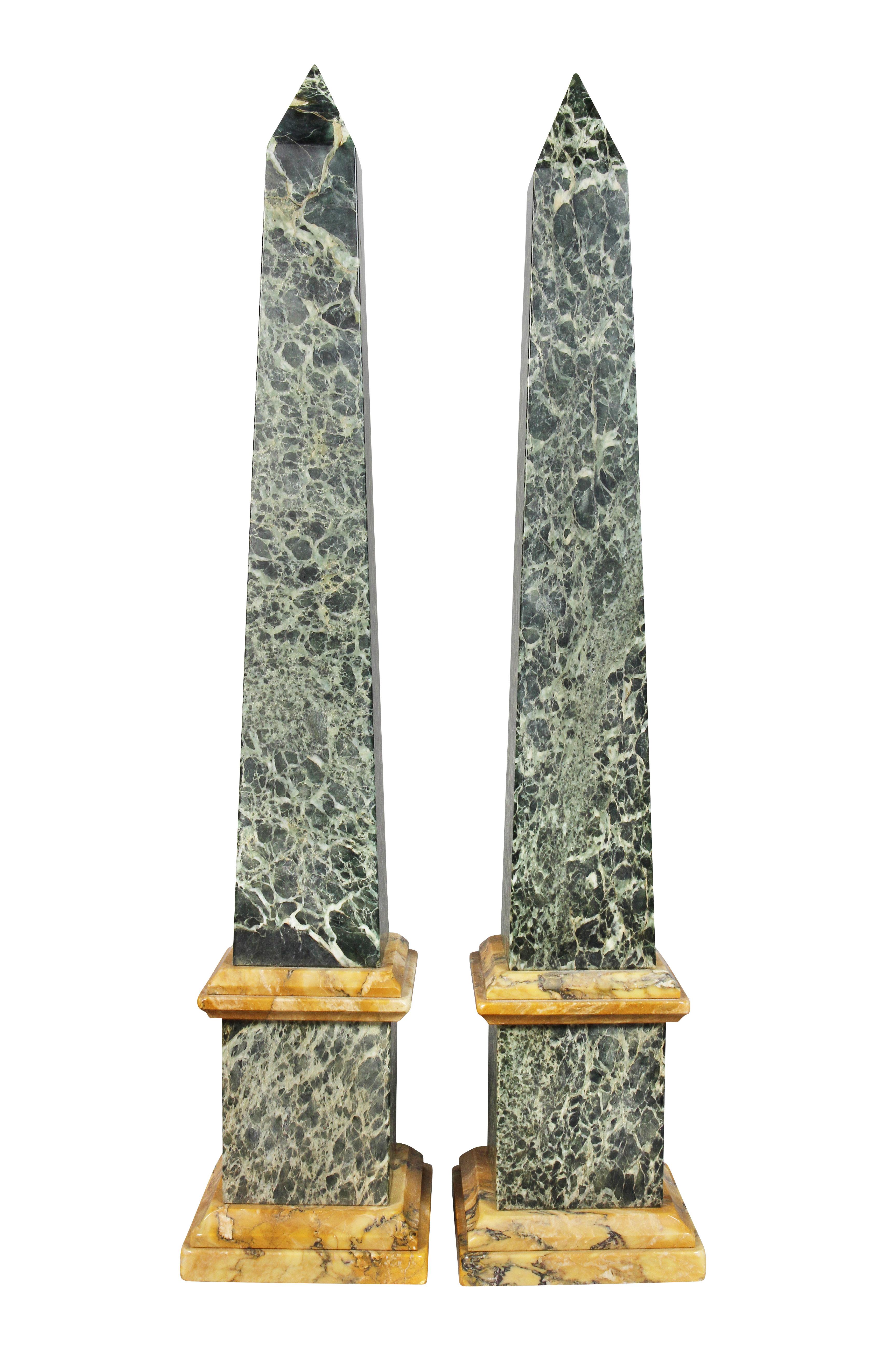 Pair of Italian Grand Tour Marble Obelisks 1