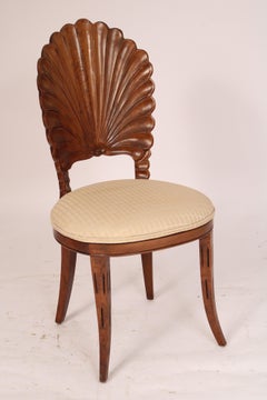 Pair of Italian Grotto Style Shell Back Side Chairs