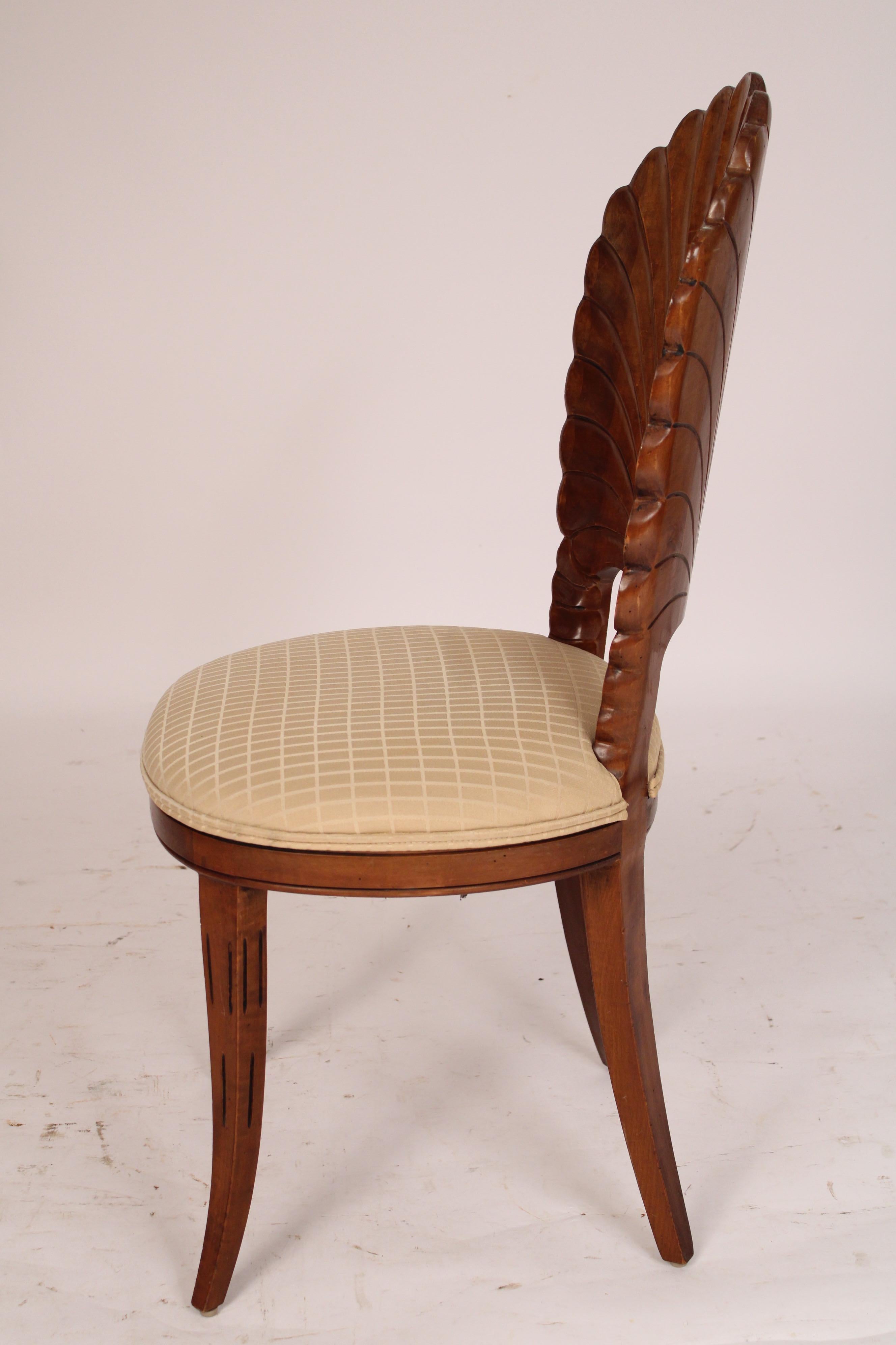 Late 20th Century Pair of Italian Grotto Style Shell Back Side Chairs