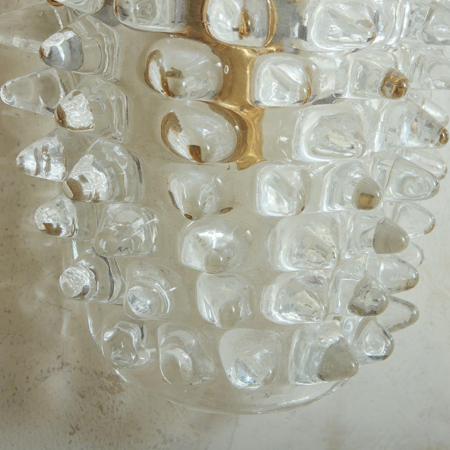 Pair of Italian Handblown Rostrate Style Glass Sconces  5