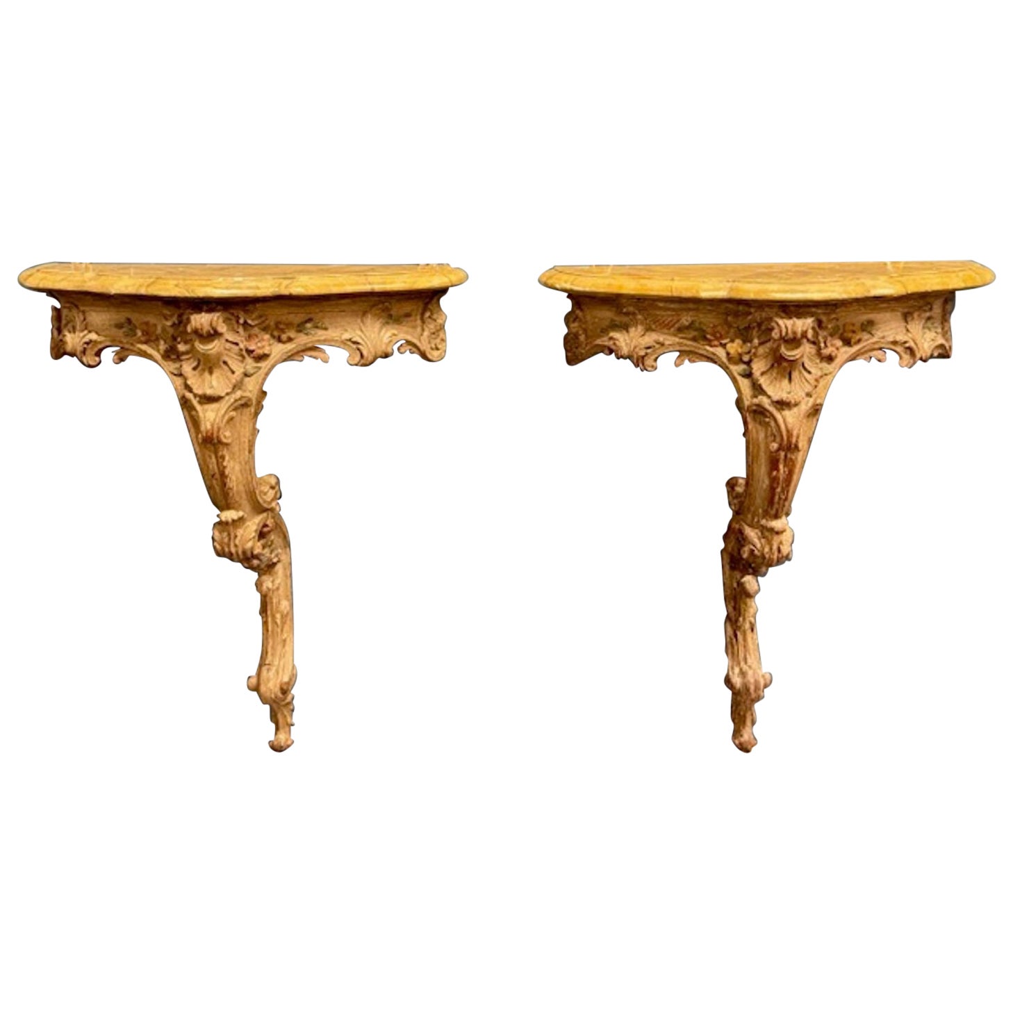 Pair of Italian Hanging Consoles