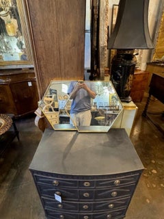 Pair of Italian Hex Brass Mirrors