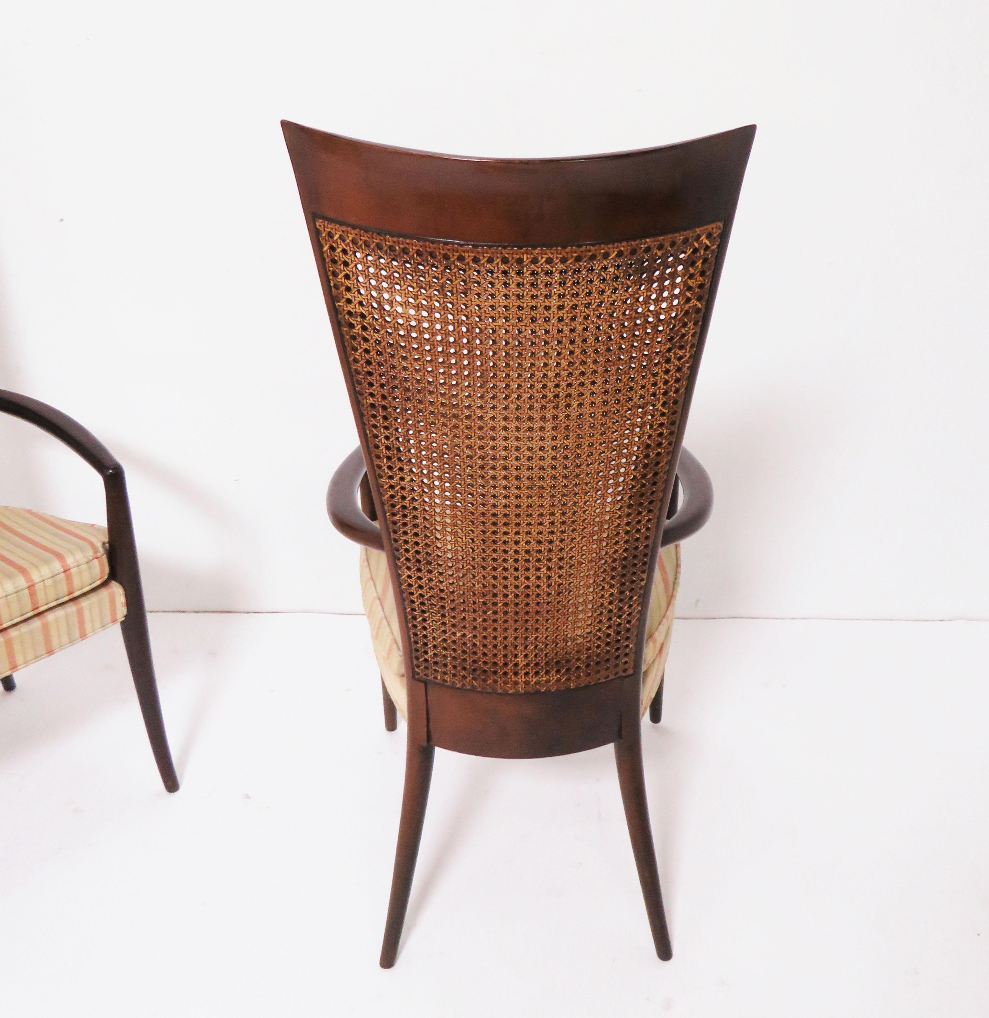 Pair of Italian High Back Armchairs in Manner of Paolo Buffa, circa 1950s 1