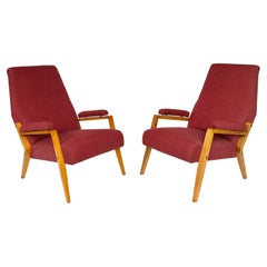 Pair of Italian High Back Lounge Chairs