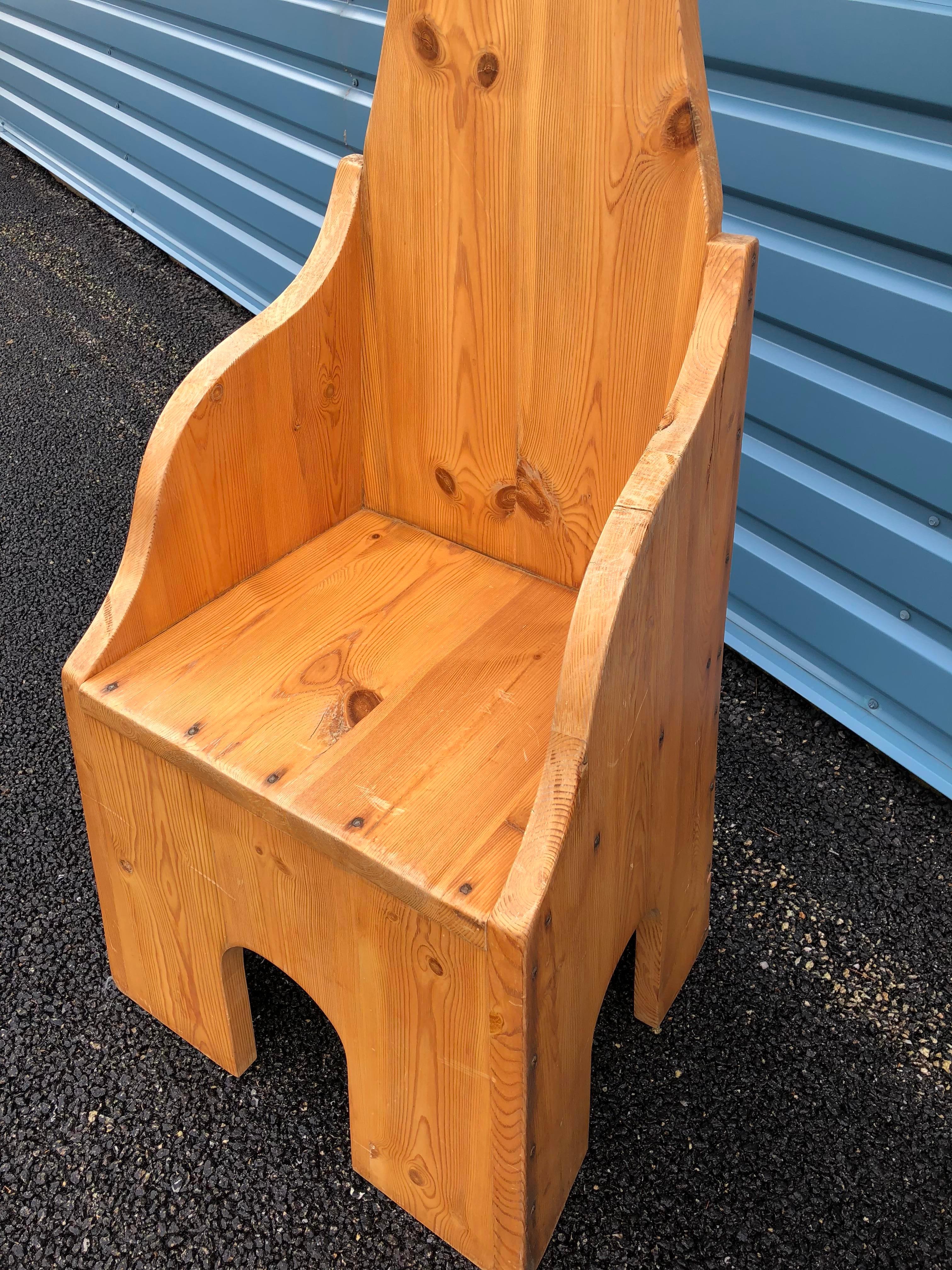 Italian High Back Pine Chairs For Sale 2