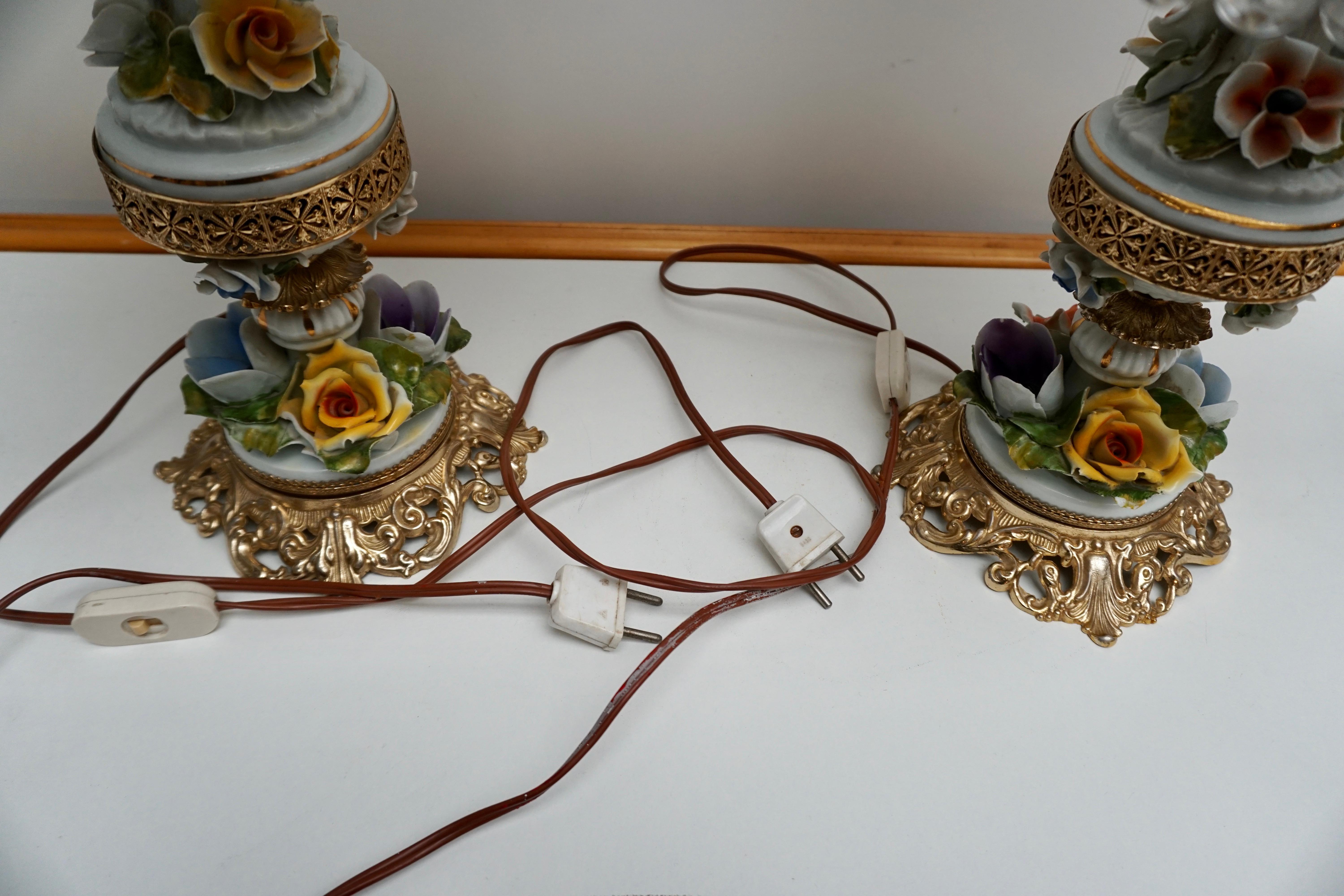 Pair of Italian Hollywood Regency Crystal Table Lamps 3