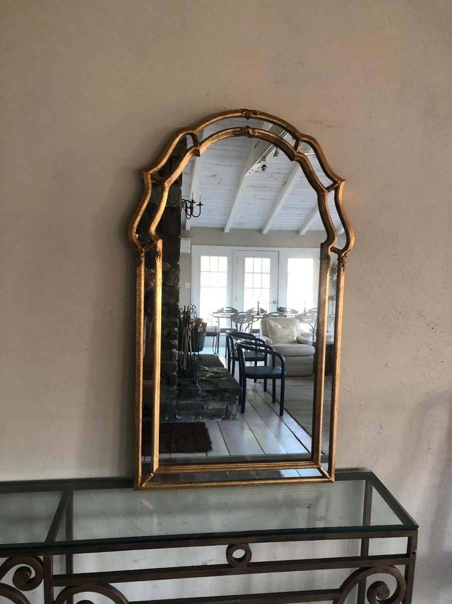 Pair of Italian Hollywood Regency Gold Gilt Mirrors 9