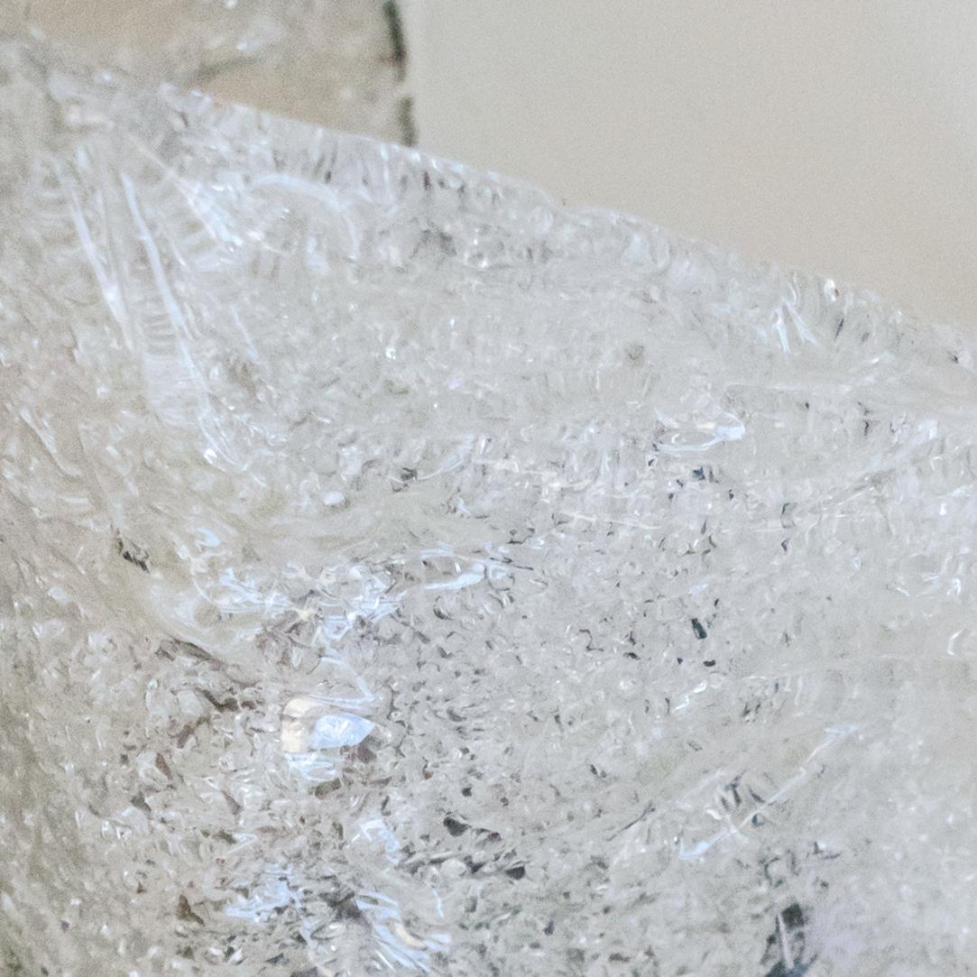 Pair of Italian Ice Glass Sconces 1