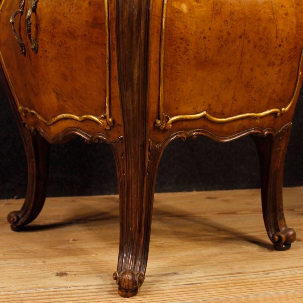 Pair of Italian in Elm Burl and Oak Wooden Bedside Tables from 20th Century 3