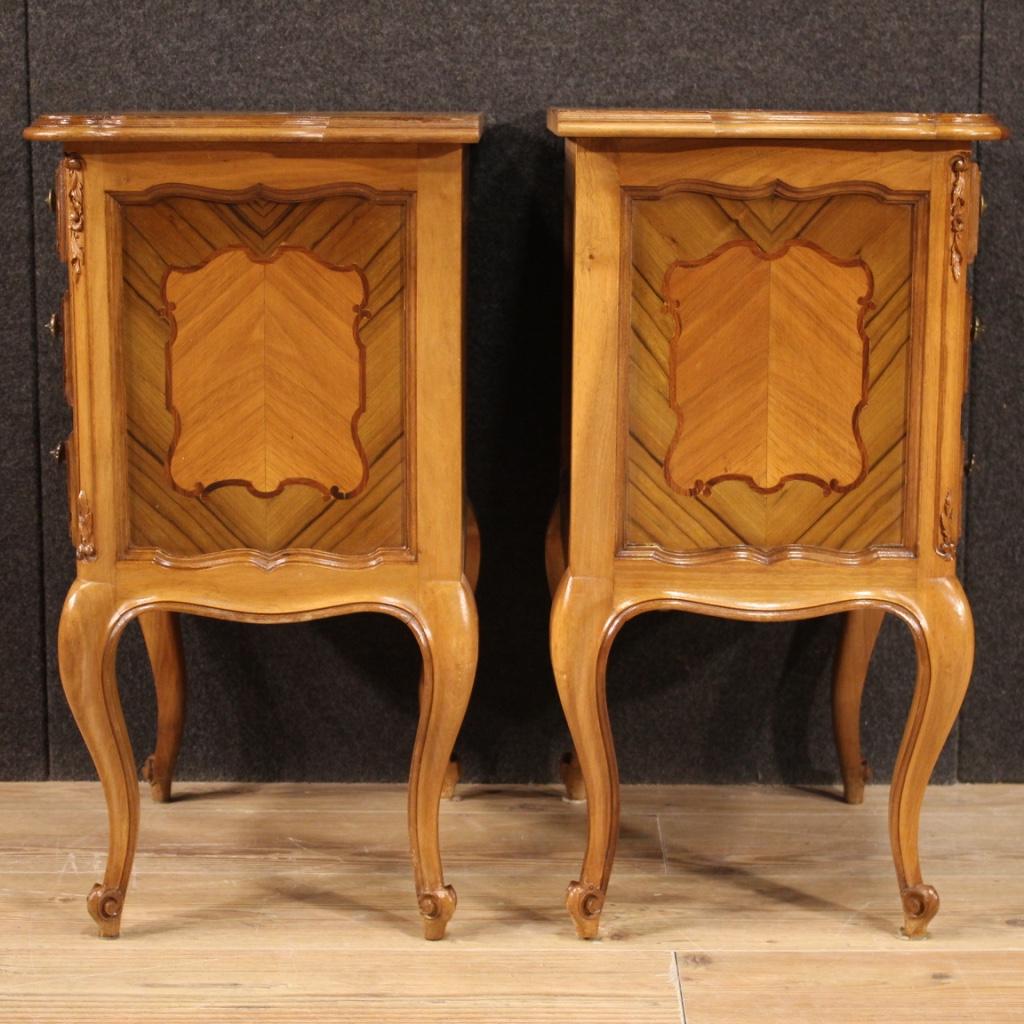 Pair of Italian Inlaid Bedside Tables, 20th Century For Sale 7