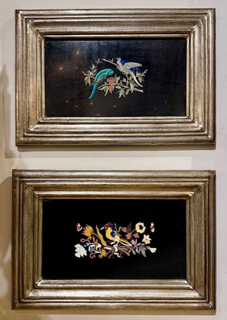 Pareja de placas italianas de mármol con incrustaciones principios del siglo XX en venta