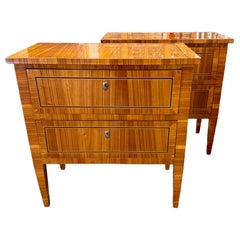 Pair of Italian Inlaid Walnut Side Chests Pair of Italian Inlaid Walnut Side Chests