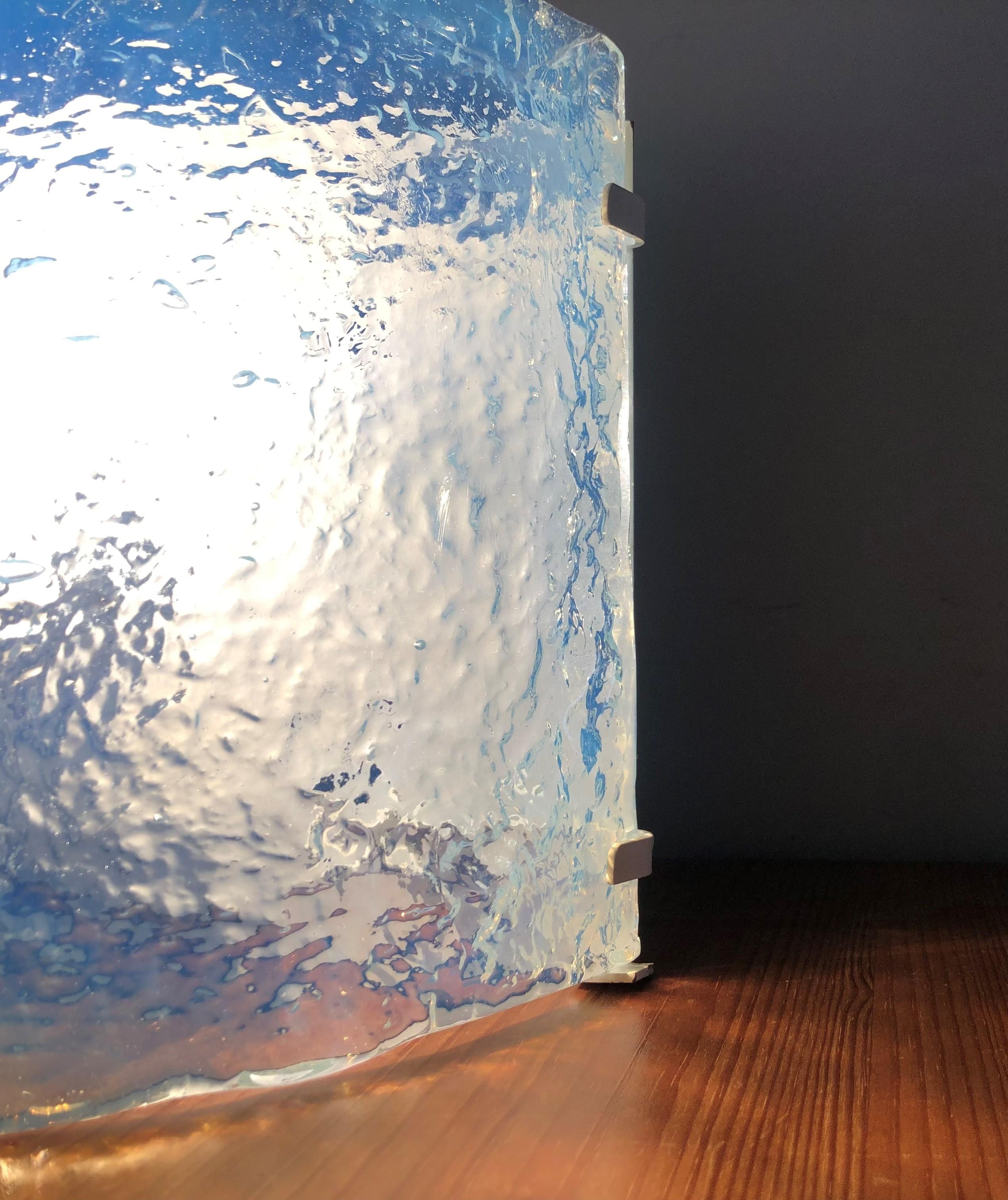 Pair of Italian Iridescent Murano Wall Sconces by Carlo Nason for Mazzega, 1970s For Sale 5