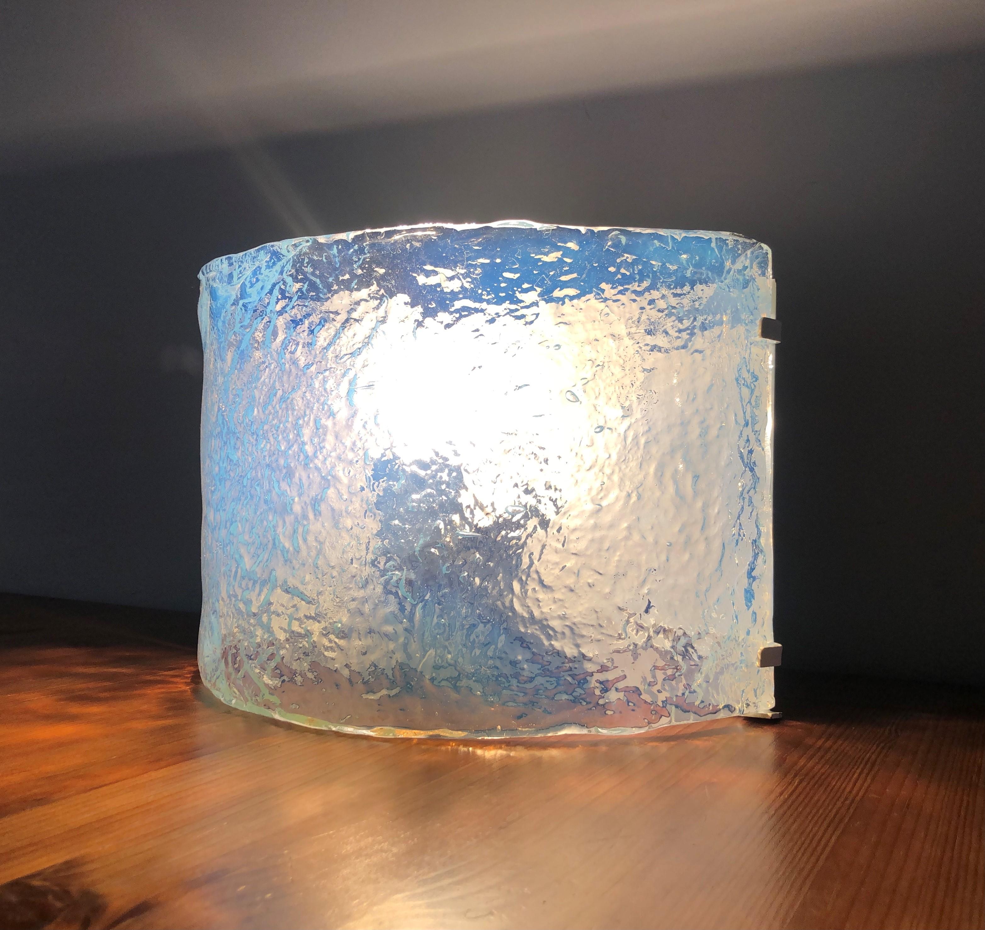 Pair of Italian Iridescent Murano Wall Sconces by Carlo Nason for Mazzega, 1970s For Sale 2