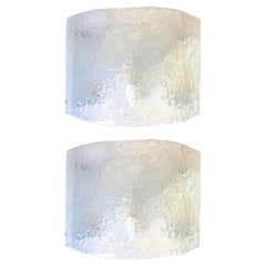 Pair of Italian Iridescent Murano Wall Sconces by Carlo Nason for Mazzega, 1970s