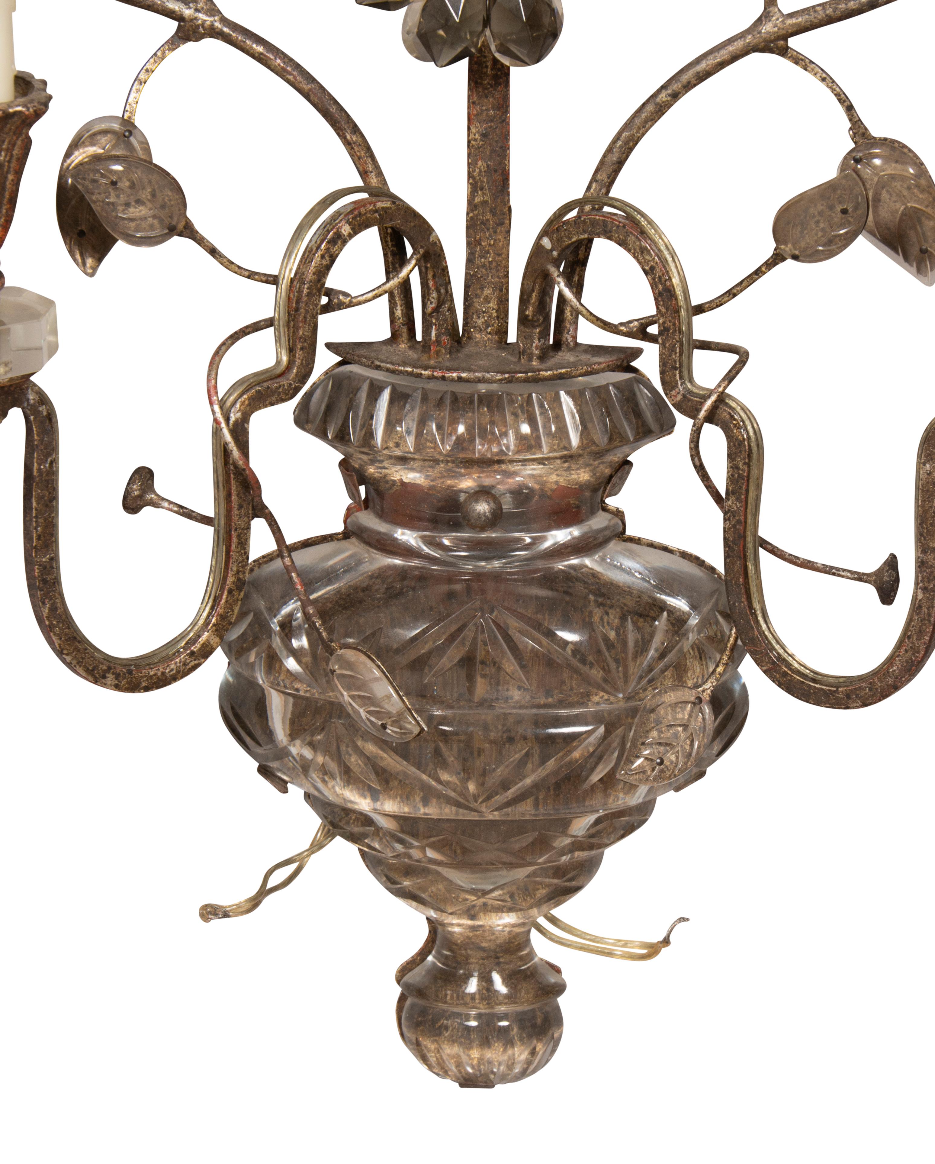 Pair of Italian Iron and Glass Sconces For Sale 13