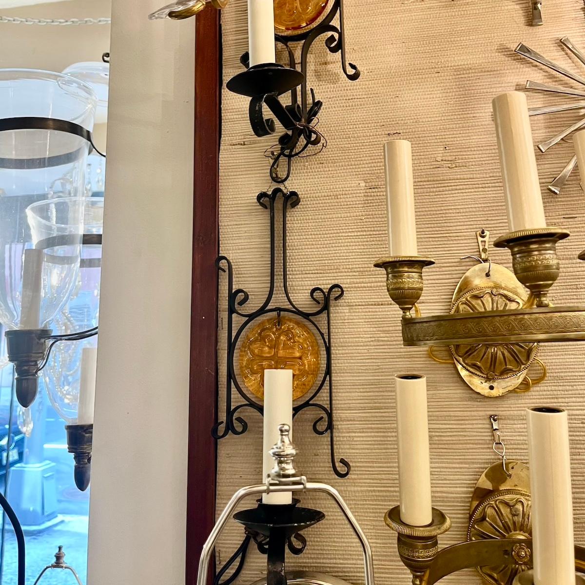Pair of Italian Iron Sconces For Sale 3