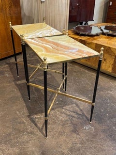 Pair of Italian Jansen Manner Side Tables