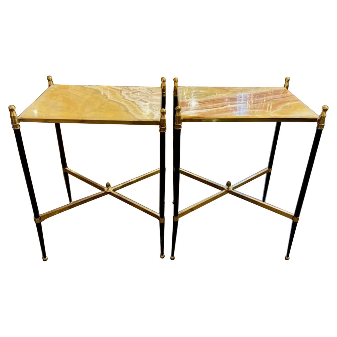 Pair of Italian Jansen Manner Side Tables