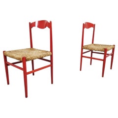 Pair of Italian Lacquered Dining Chairs, 1950s