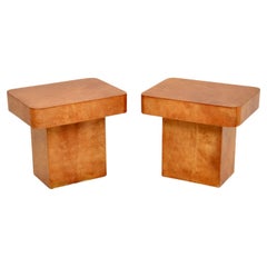 Pair of Italian Lacquered Parchment Side Tables by Aldo Tura