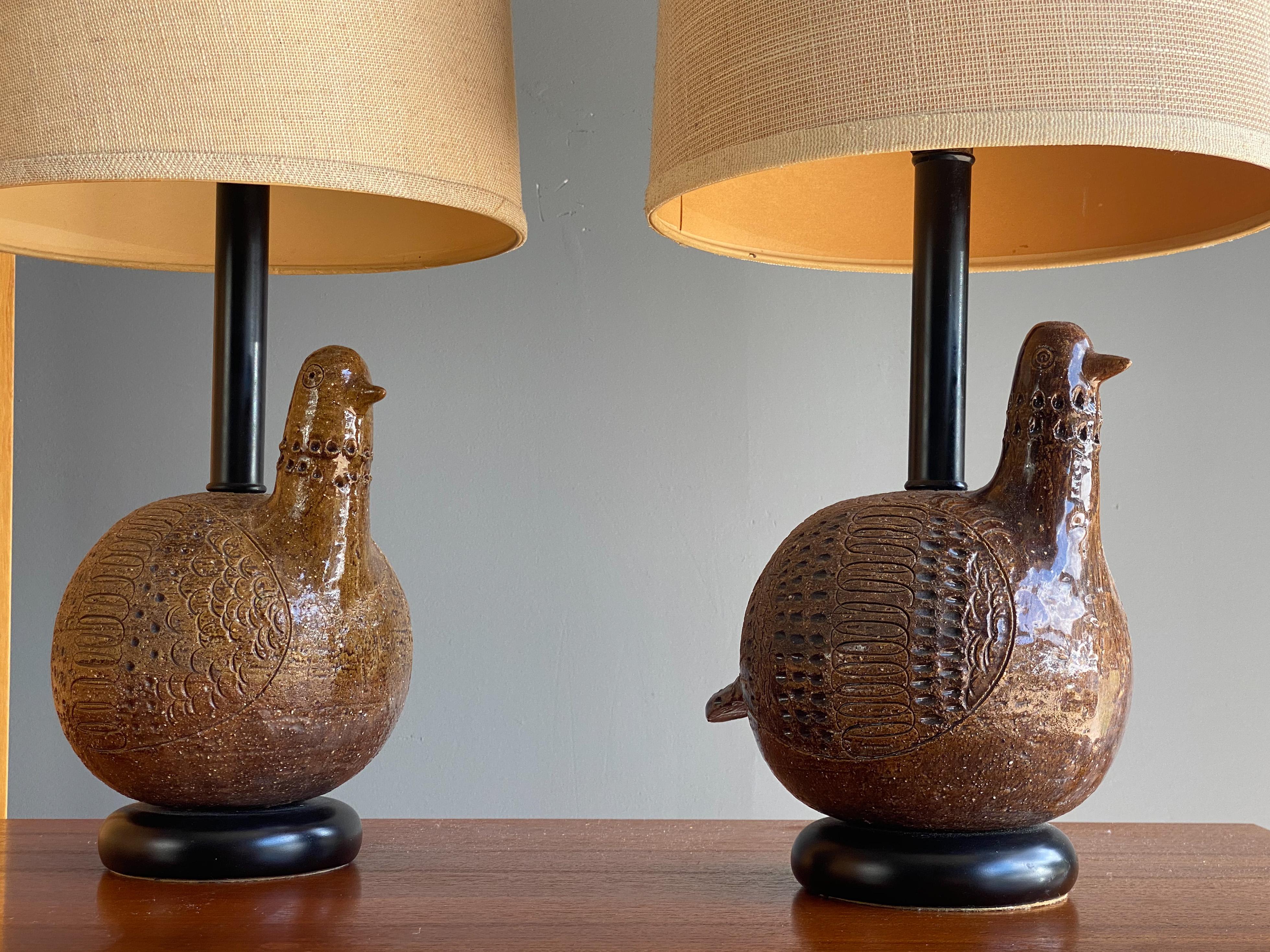 Pair of Italian Lamps by Aldo Londi for Bitossi 1