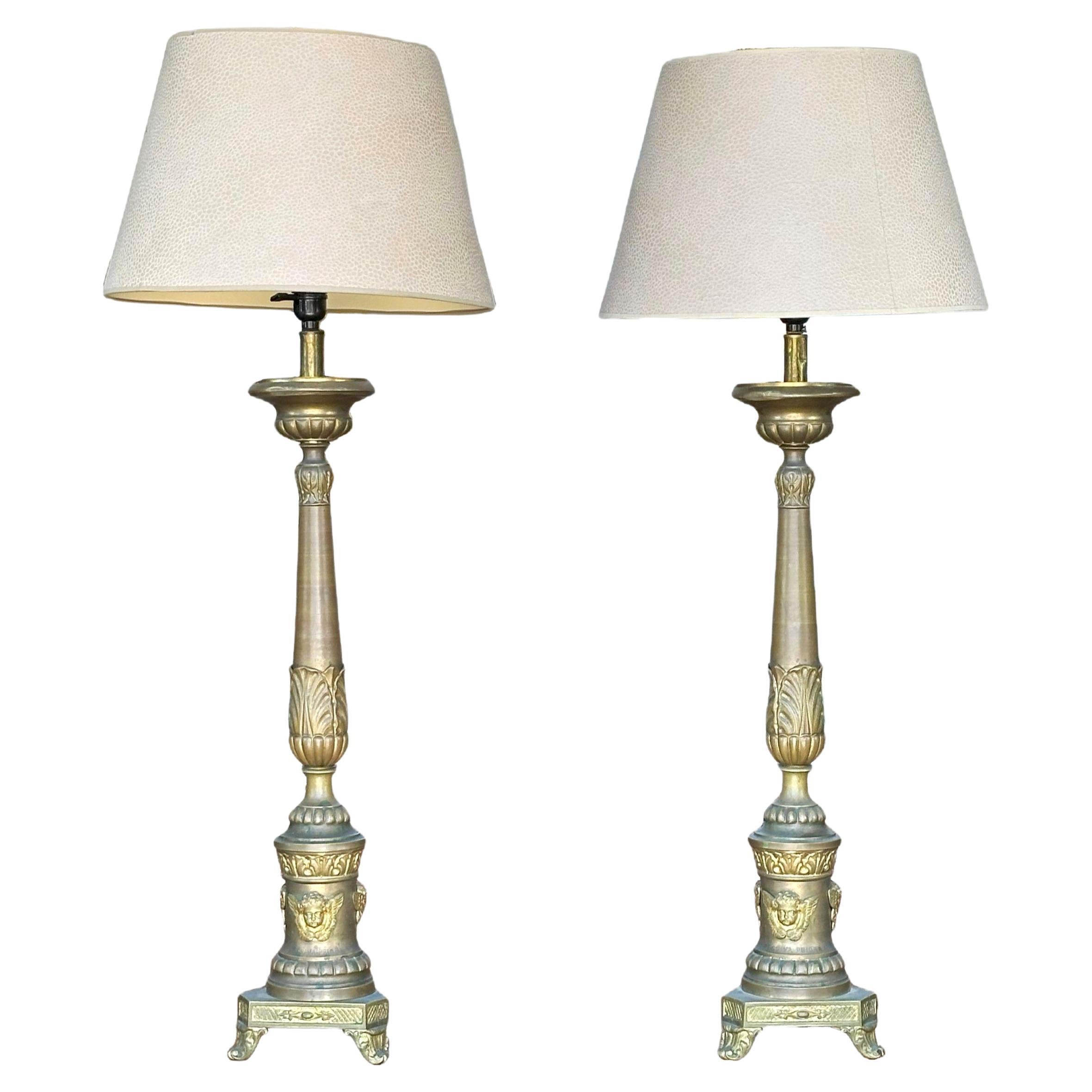 Pair of Italian Lamps - Circa 1910 For Sale