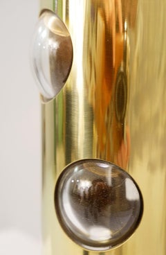 Pair of Italian Lamps in Brass and Glass Bulb