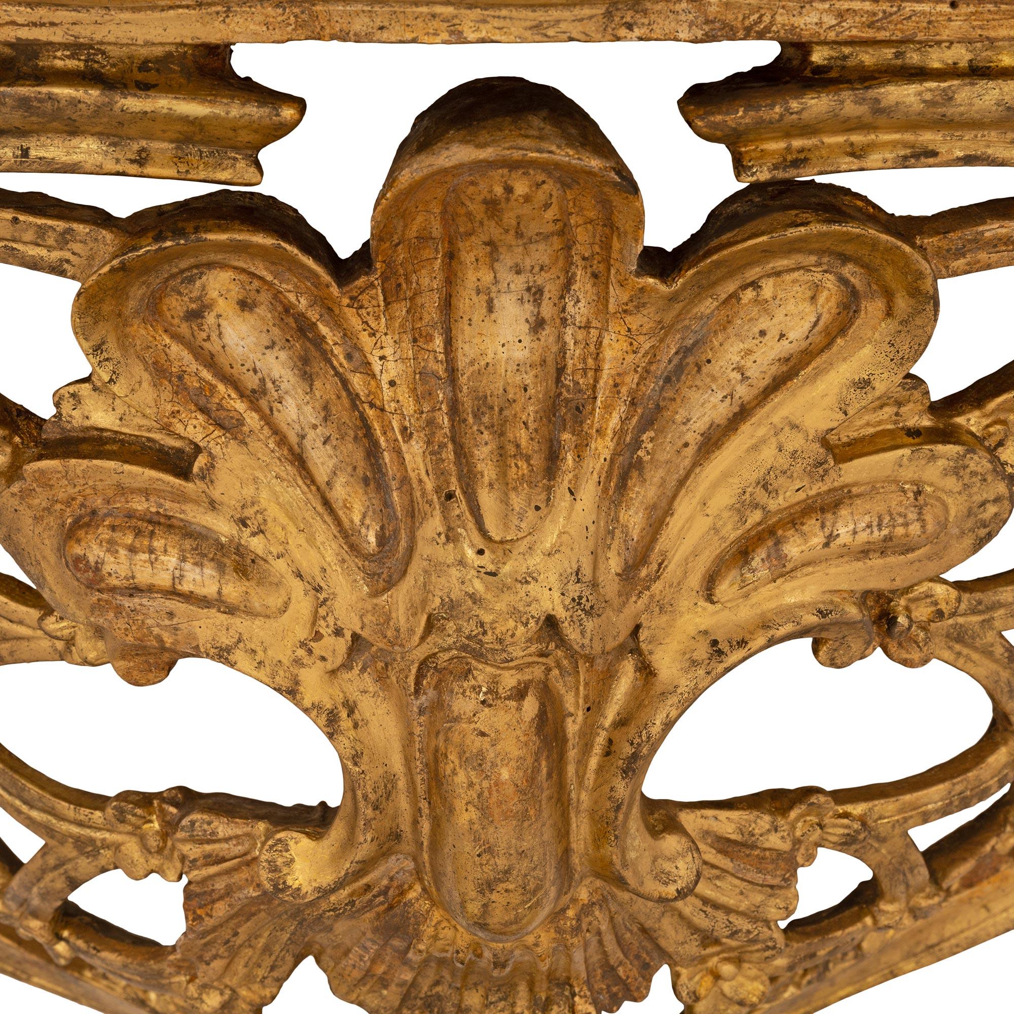 Wood Pair Of Italian Late 18th Century Baroque St. Mecca Wall Brackets For Sale