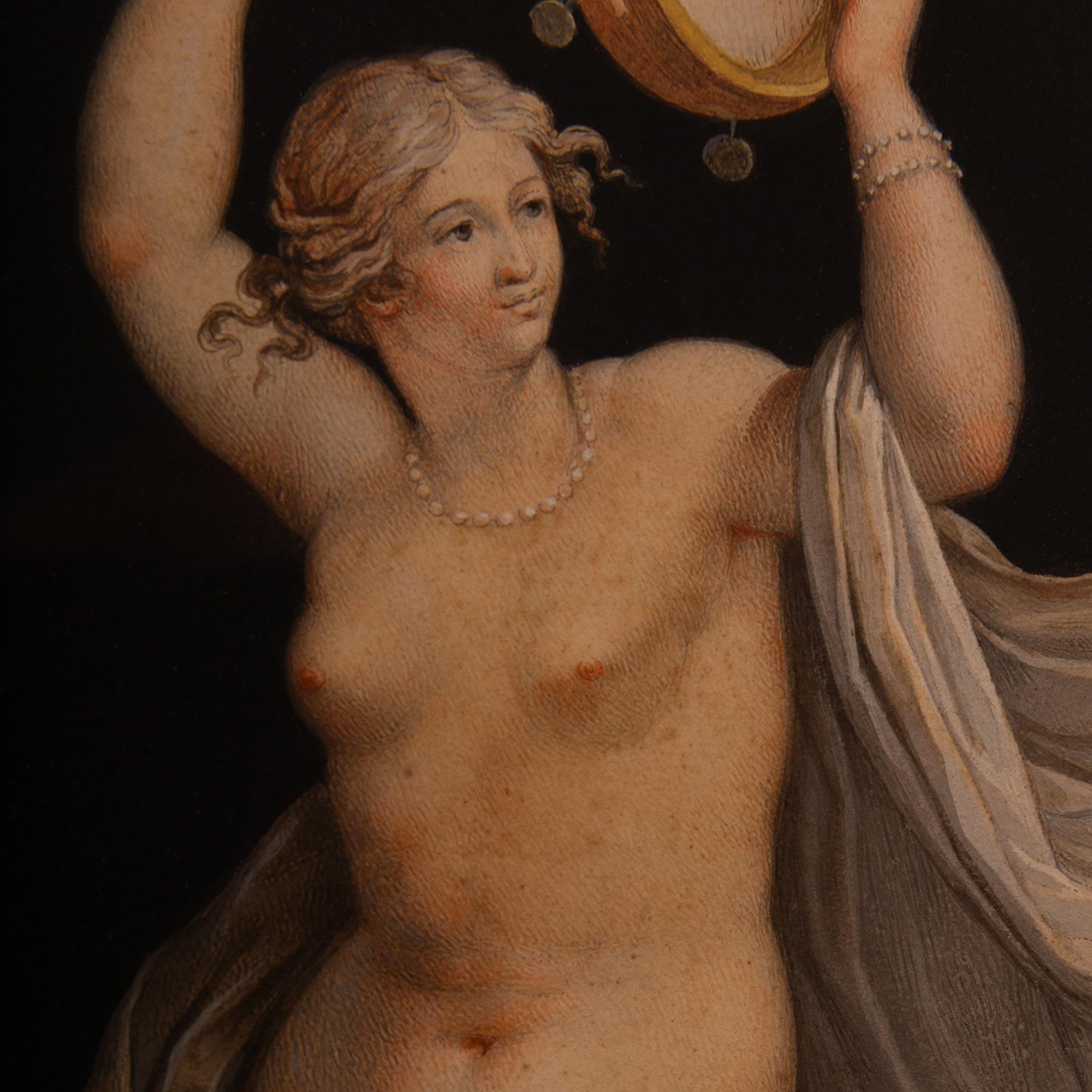 pair of Italian late 18th century Gouache and Silvered Wood paintings For Sale 3