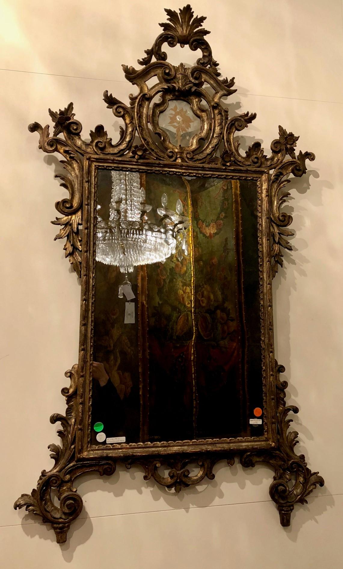 A Pair of Italian Late 18th Century Rococo Giltwood Mirrors 9