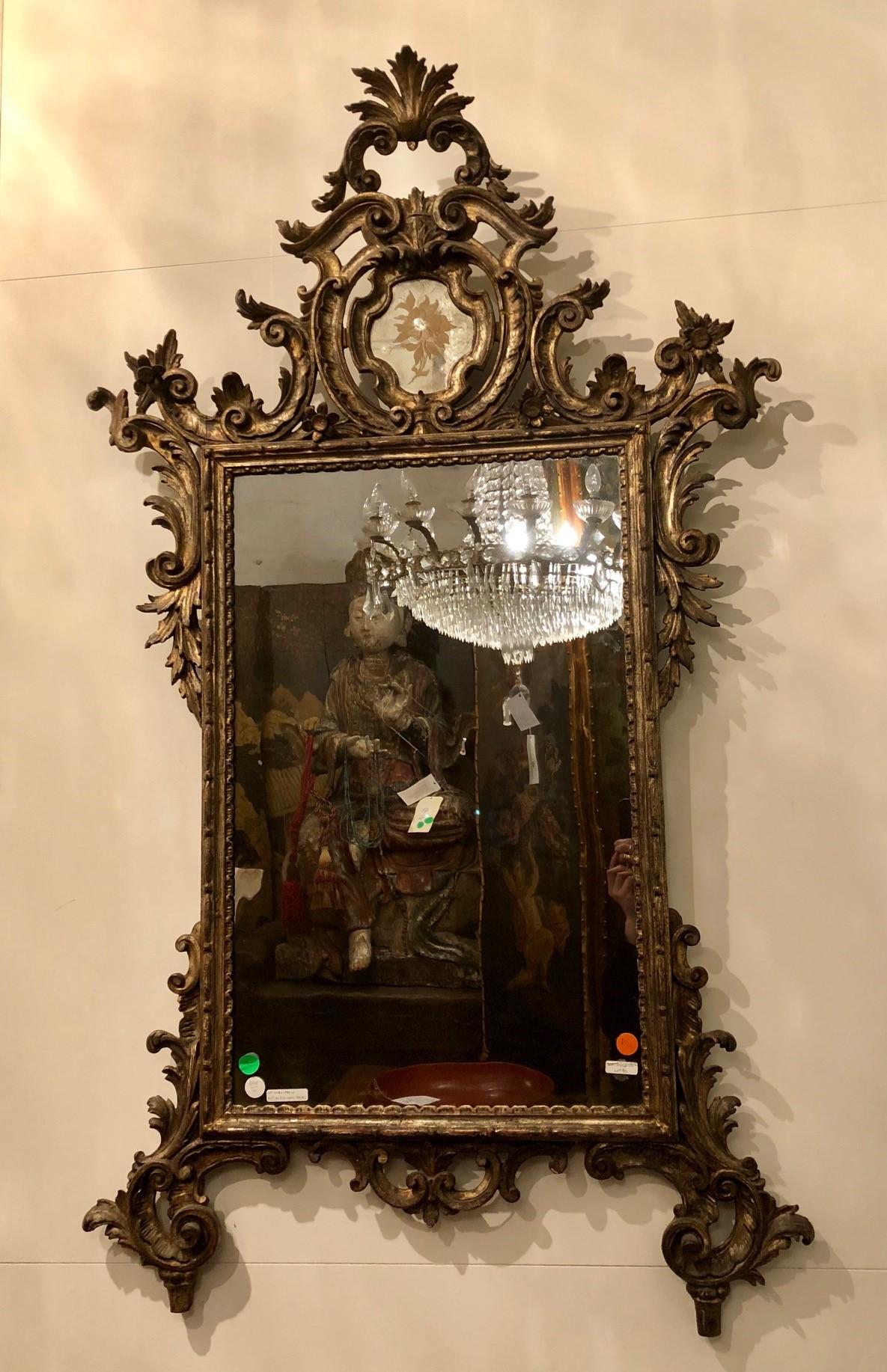A Pair of Italian Late 18th Century Rococo Giltwood Mirrors 10