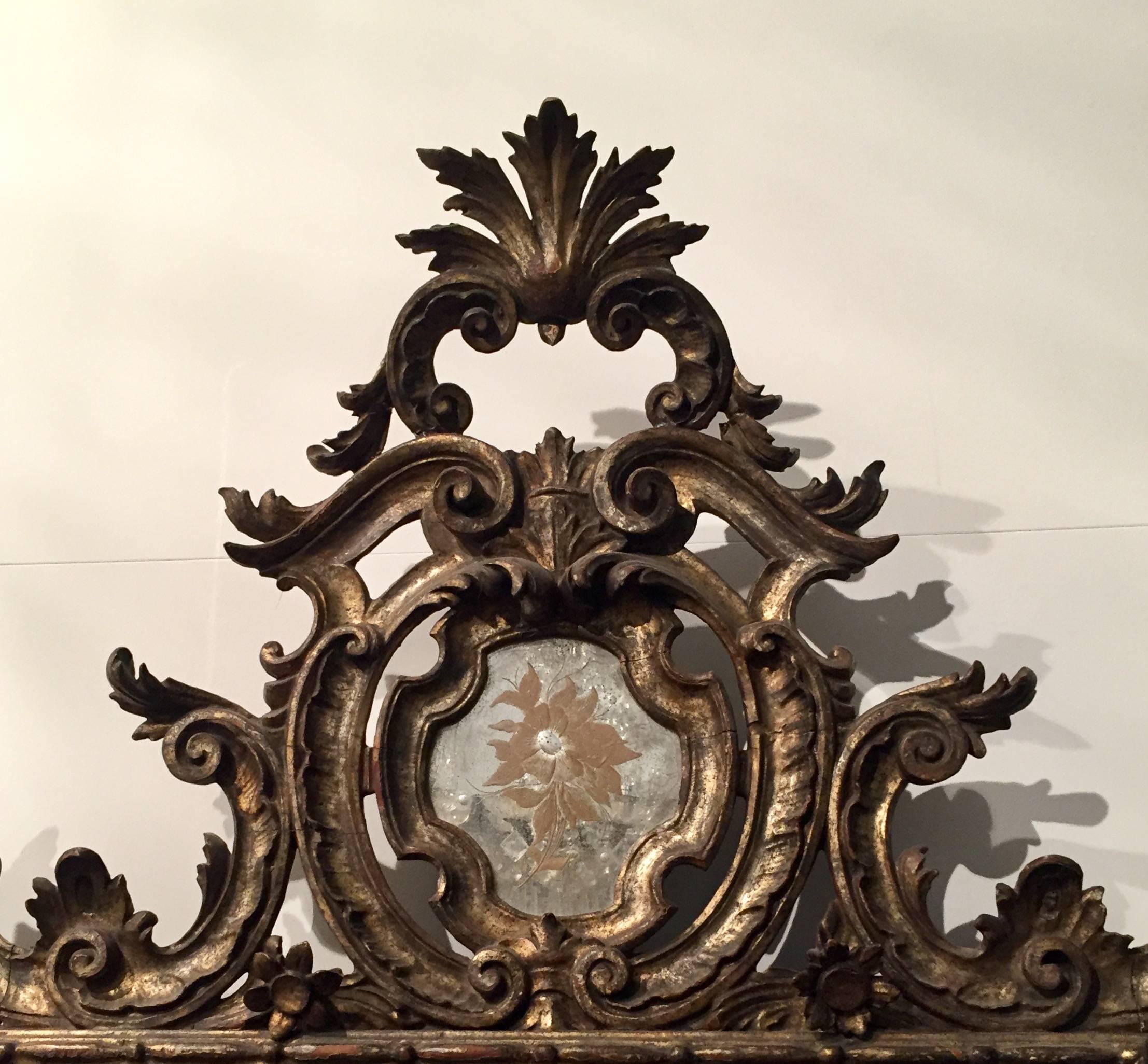Wood A Pair of Italian Late 18th Century Rococo Giltwood Mirrors