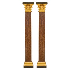 Pair Of Italian Late 18th/Early 19th Century Faux Painted Marble Columns