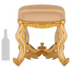 pair of Italian late 18th / early 19th century patinated off white and giltwood