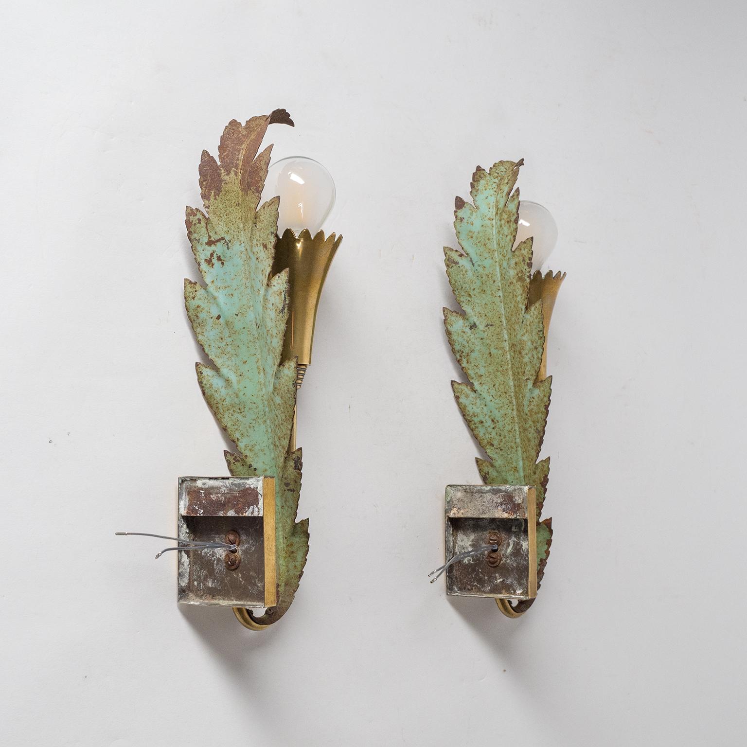 Pair of Italian Leaf Sonces, 1940s 3