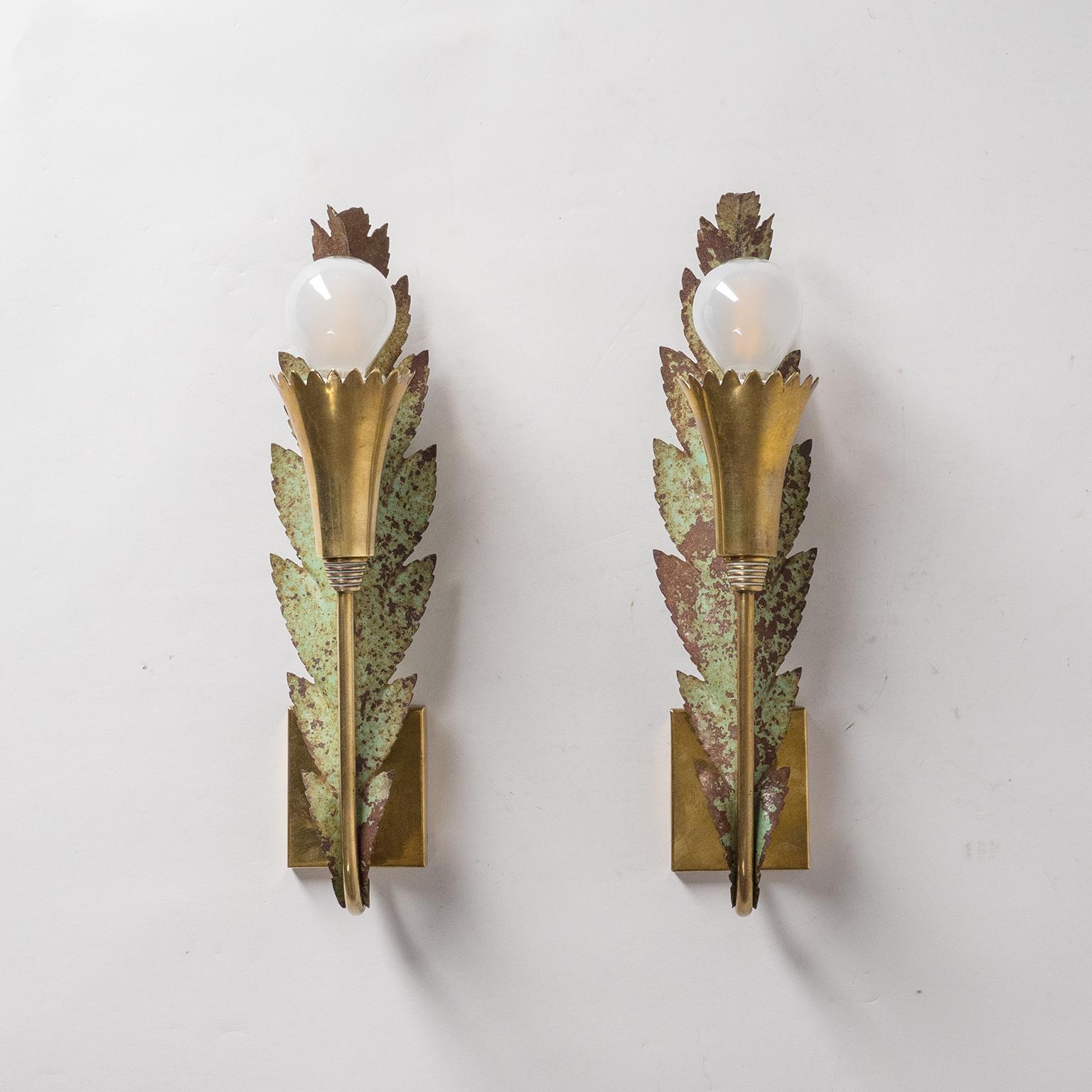 Pair of Italian Leaf Sonces, 1940s 4